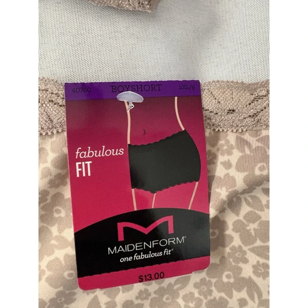 NEW Maidenform One Fab Fit Boyshort Panty 40760 Multicolor Womens 2xlarge 2 Pair